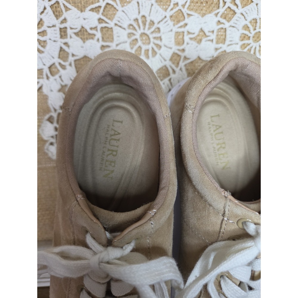 Authentic LAUREN RALPH LAUREN ANGELINE Brown Suede Women's Shoes Size 6 GUC - Picture 3 of 9
